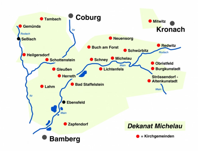 Karte Dekanatsbezirk Michelau