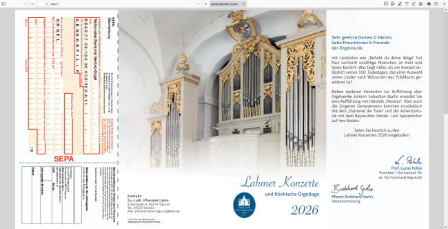 Jahresprogramm Lahmer Konzerte