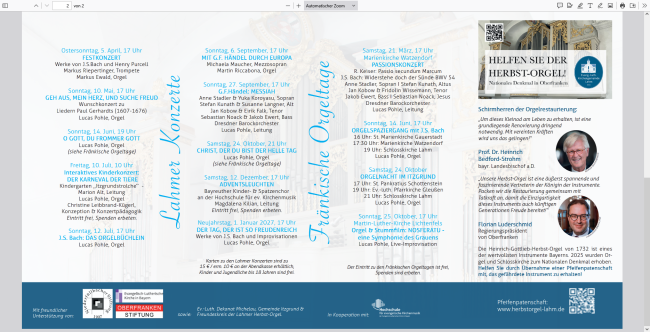 Jahresprogramm Lahmer Konzerte 2026