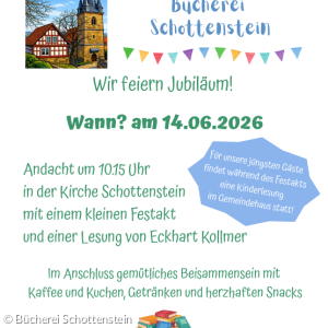 Einladung Jubiläum Bücherei