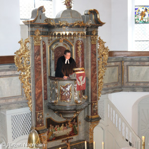Pfarrer Baumanns erste Predigt in Michelau